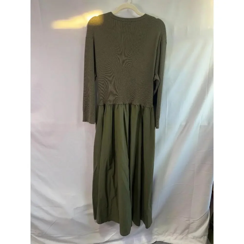 Polo Ralph Lauren Green Henley Bodice Dress Size XL with Discoloration